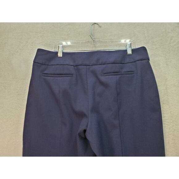 Talbots Dress Pants Women's Navy Polyester High Rise Pockets Straight Leg Slit - Picture 5 of 7